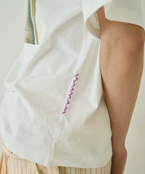 common gull products.(コモンガルプロダクツ)の「彼女が見た気配のボタンTシャツ(Tシャツ/カットソー・レディース・ホワイト系/ホワイト系1/ホワイト系2・SMALL/MEDIUM/LARGE)」の12枚目の写真
