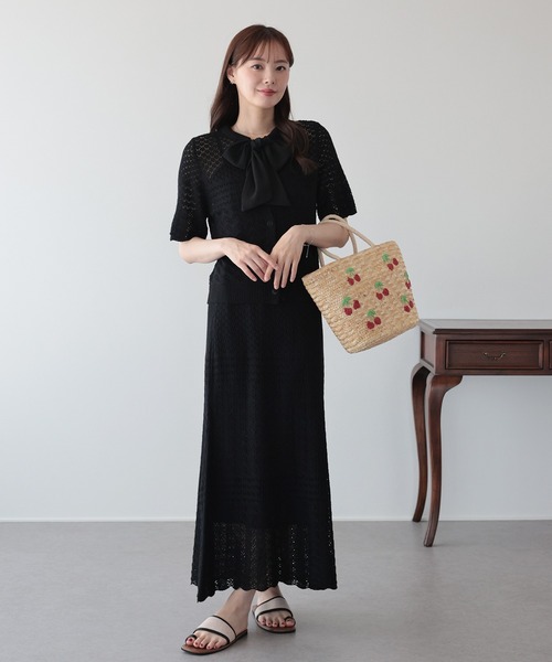 BLUEEAST(ブルーイースト)の「クロシェニットセットアップ(ワンピース・レディース・ベージュ/ブラック・MEDIUM/LARGE)」の11枚目の写真