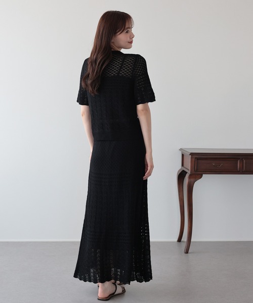 BLUEEAST(ブルーイースト)の「クロシェニットセットアップ(ワンピース・レディース・ベージュ/ブラック・MEDIUM/LARGE)」の13枚目の写真