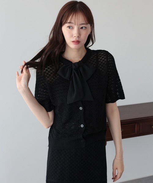 BLUEEAST(ブルーイースト)の「クロシェニットセットアップ(ワンピース・レディース・ベージュ/ブラック・MEDIUM/LARGE)」の15枚目の写真