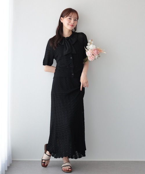 BLUEEAST(ブルーイースト)の「クロシェニットセットアップ(ワンピース・レディース・ベージュ/ブラック・MEDIUM/LARGE)」の12枚目の写真