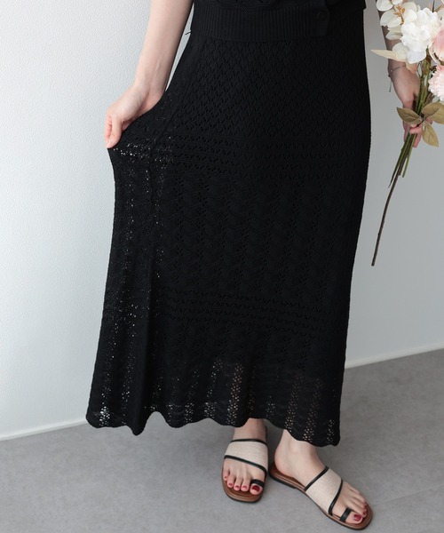 BLUEEAST(ブルーイースト)の「クロシェニットセットアップ(ワンピース・レディース・ベージュ/ブラック・MEDIUM/LARGE)」の16枚目の写真