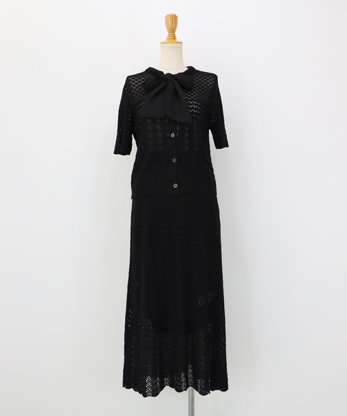 BLUEEAST(ブルーイースト)の「クロシェニットセットアップ(ワンピース・レディース・ベージュ/ブラック・MEDIUM/LARGE)」の21枚目の写真