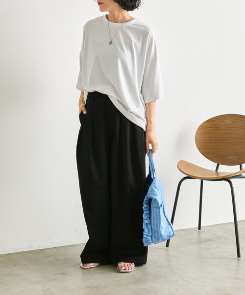 ear PAPILLONNER(イアパピヨネ)の「ファブリック2WAYショルダーバッグS《A4サイズ対応/2way》(ショルダーバッグ・レディース・ピンク/ブラック/ブルー系その他・FREE)」の5枚目の写真