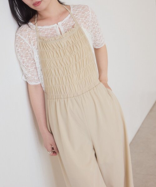 Kastane(カスタネ)の「【一部店舗限定】B シャーリングホルターネックサロペ(サロペット/オーバーオール・レディース・アイボリー/チャコールグレー/ブラック・FREE)」の16枚目の写真