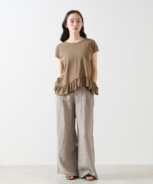 LOGEMENT DE CLAIRE(ロジュモンドクレール)の「【LOURMARIN】フリルヘムプルオーバー(Tシャツ/カットソー・レディース・ブラック/カーキ/ライトベージュ・FREE)」の14枚目の写真