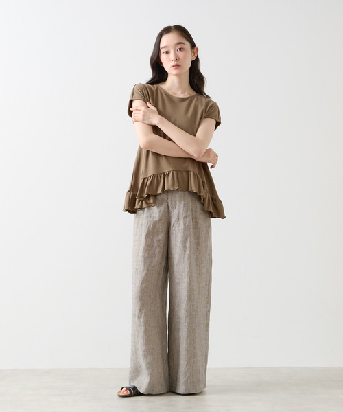 LOGEMENT DE CLAIRE(ロジュモンドクレール)の「【LOURMARIN】フリルヘムプルオーバー(Tシャツ/カットソー・レディース・ブラック/カーキ/ライトベージュ・FREE)」の16枚目の写真