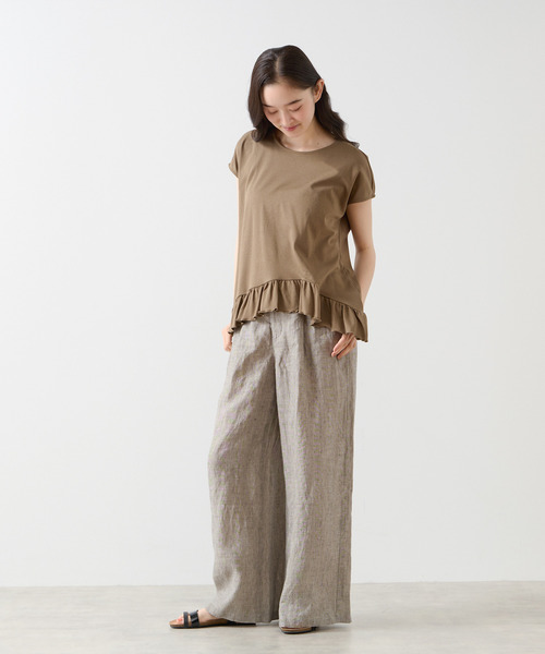 LOGEMENT DE CLAIRE(ロジュモンドクレール)の「【LOURMARIN】フリルヘムプルオーバー(Tシャツ/カットソー・レディース・ブラック/カーキ/ライトベージュ・FREE)」の17枚目の写真