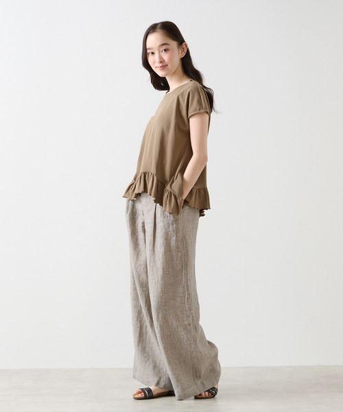 LOGEMENT DE CLAIRE(ロジュモンドクレール)の「【LOURMARIN】フリルヘムプルオーバー(Tシャツ/カットソー・レディース・ブラック/カーキ/ライトベージュ・FREE)」の18枚目の写真