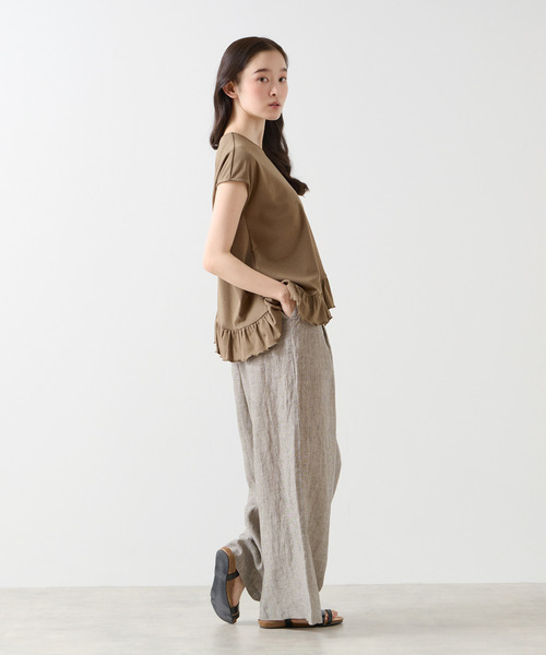 LOGEMENT DE CLAIRE(ロジュモンドクレール)の「【LOURMARIN】フリルヘムプルオーバー(Tシャツ/カットソー・レディース・ブラック/カーキ/ライトベージュ・FREE)」の21枚目の写真