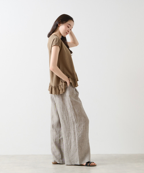LOGEMENT DE CLAIRE(ロジュモンドクレール)の「【LOURMARIN】フリルヘムプルオーバー(Tシャツ/カットソー・レディース・ブラック/カーキ/ライトベージュ・FREE)」の22枚目の写真