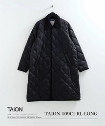 【TAION(タイオン)】〈ユニセックス〉シティ パイピングカラー ロングダウンコート-リラックスルーズ