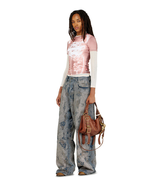 DIESEL(ディーゼル)の「ウィメンズ 半袖トップ T-ELE-LONG-AA4(Tシャツ/カットソー・レディース・ピンク系その他/グレー系その他・X-SMALL/SMALL/MEDIUM/LARGE/X-LARGE)」の3枚目の写真