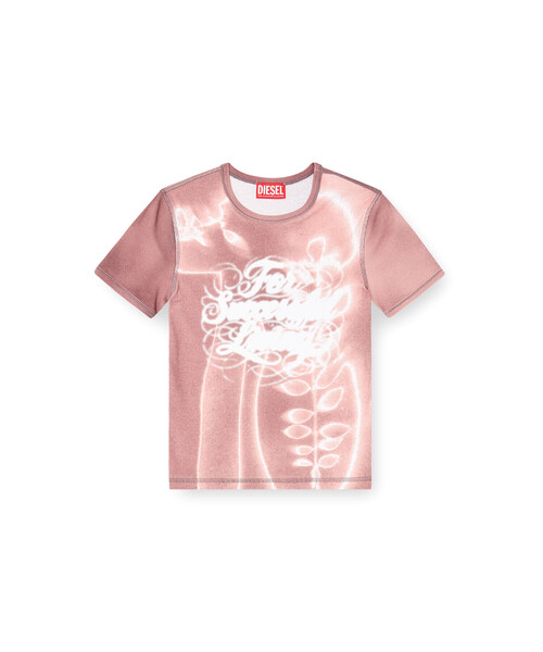 DIESEL(ディーゼル)の「ウィメンズ 半袖トップ T-ELE-LONG-AA4(Tシャツ/カットソー・レディース・ピンク系その他/グレー系その他・X-SMALL/SMALL/MEDIUM/LARGE/X-LARGE)」の6枚目の写真