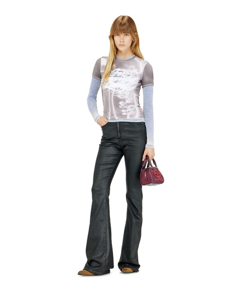 DIESEL(ディーゼル)の「ウィメンズ 半袖トップ T-ELE-LONG-AA4(Tシャツ/カットソー・レディース・ピンク系その他/グレー系その他・X-SMALL/SMALL/MEDIUM/LARGE/X-LARGE)」の8枚目の写真
