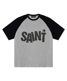 SP セイントパターンヘビーウェイトレグラン半袖Tシャツメランジグレー