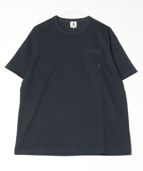 GLOSTER（グロスター）の「GEVACOベーシックOE天竺ポケット刺繍TEE（Tシャツ/カットソー・メンズ・ホワイト/ネイビー/イエロー・M/L）」の2枚目の写真