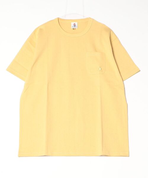 GLOSTER（グロスター）の「GEVACOベーシックOE天竺ポケット刺繍TEE（Tシャツ/カットソー・メンズ・ホワイト/ネイビー/イエロー・M/L）」の3枚目の写真