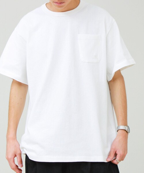 GEVACO(ゲバコ)の「【GEVACO/ゲバコ】ベーシックオープンエンド天竺ポケット刺繍Tシャツ(Tシャツ/カットソー・メンズ・ホワイト/ネイビー/イエロー・M/L)」の9枚目の写真