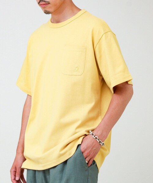 GEVACO(ゲバコ)の「【GEVACO/ゲバコ】ベーシックオープンエンド天竺ポケット刺繍Tシャツ(Tシャツ/カットソー・メンズ・ホワイト/ネイビー/イエロー・M/L)」の15枚目の写真