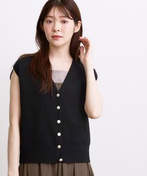grove | 軽やかな着心地、ブークレニットベスト(ニット/セーター)