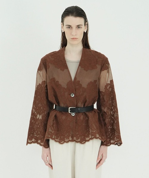 CLANE(クラネ)の「FLOWER LACE WIDE SHIRT JACKET(その他アウター・レディース・ホワイト/ブラック/ブラウン・1/2)」の12枚目の写真
