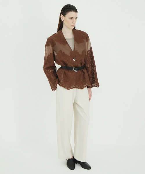 CLANE(クラネ)の「FLOWER LACE WIDE SHIRT JACKET(その他アウター・レディース・ホワイト/ブラック/ブラウン・1/2)」の14枚目の写真