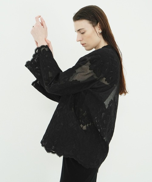 CLANE(クラネ)の「FLOWER LACE WIDE SHIRT JACKET(その他アウター・レディース・ホワイト/ブラック/ブラウン・1/2)」の19枚目の写真