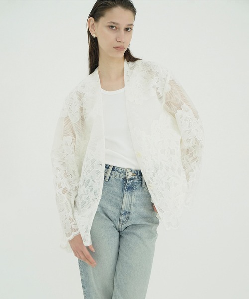 CLANE(クラネ)の「FLOWER LACE WIDE SHIRT JACKET(その他アウター・レディース・ホワイト/ブラック/ブラウン・1/2)」の7枚目の写真