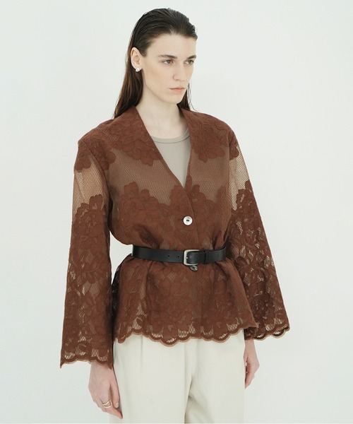 CLANE(クラネ)の「FLOWER LACE WIDE SHIRT JACKET(その他アウター・レディース・ホワイト/ブラック/ブラウン・1/2)」の10枚目の写真