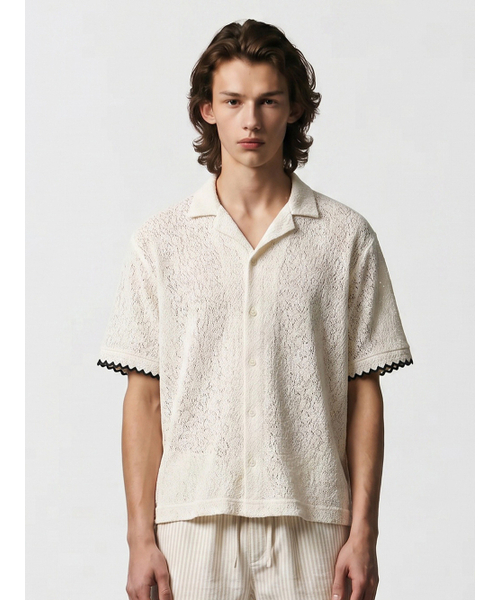 THE GREATEST(ザ グレイテスト)の「Crochet Half Shirt(シャツ/ブラウス・メンズ・その他・FREE)」の1枚目の写真
