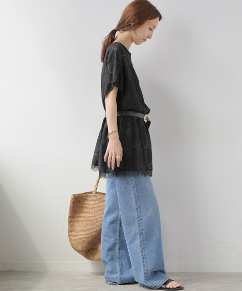 JOURNAL STANDARD relume(ジャーナルスタンダード レリューム)の「レースポンチョプルオーバー(シャツ/ブラウス・レディース・ホワイト/ブラック・FREE)」の4枚目の写真