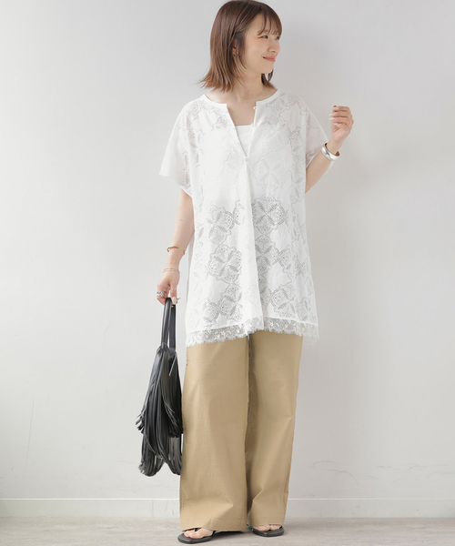 JOURNAL STANDARD relume(ジャーナルスタンダード レリューム)の「レースポンチョプルオーバー(シャツ/ブラウス・レディース・ホワイト/ブラック・FREE)」の9枚目の写真