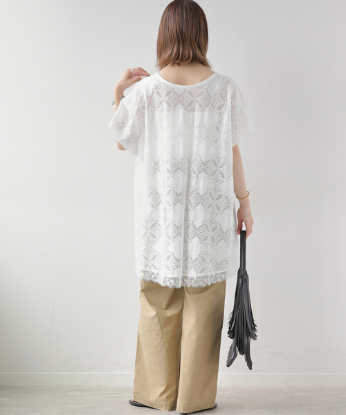 JOURNAL STANDARD relume(ジャーナルスタンダード レリューム)の「レースポンチョプルオーバー(シャツ/ブラウス・レディース・ホワイト/ブラック・FREE)」の11枚目の写真