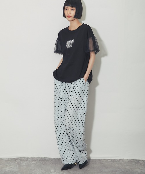 ANOTHER S(アナザーエス)の「ドット柄イージーワイドパンツ(その他パンツ・レディース・ライトブルー/ネイビー/ナチュラル・FREE)」の21枚目の写真