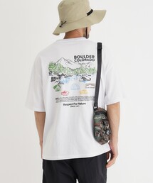 CAMP7 手書き風バックプリントTシャツ