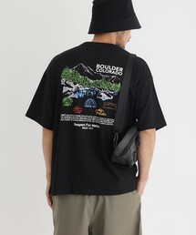Right-on | 「CAMP7」手書き風バックプリントTシャツ(Tシャツ/カットソー)