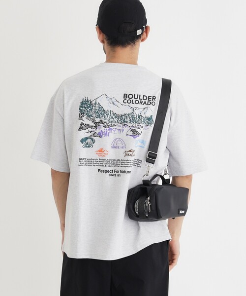 Right-on(ライトオン)の「「CAMP7」手書き風バックプリントTシャツ(Tシャツ/カットソー・メンズ・ライトグレー/ブラック/ホワイト・04/05/06)」の22枚目の写真