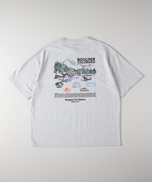 Right-on(ライトオン)の「「CAMP7」手書き風バックプリントTシャツ(Tシャツ/カットソー・メンズ・ライトグレー/ブラック/ホワイト・04/05/06)」の10枚目の写真