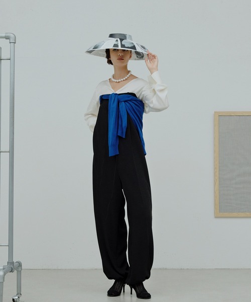 COLLAGE GALLARDAGALANTE(コラージュガリャルダガランテ)の「ジョーゼットオールインワン/CEPIE.(つなぎ/オールインワン・レディース・ブラウン/ブラック・FREE)」の3枚目の写真
