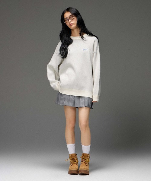 X-girl（エックスガール）の「STRIPE PLEATS HEM MINI SKIRT（スカート・レディース・ブラック/グレー・M/S）」の16枚目の写真