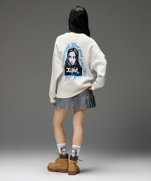 X-girl（エックスガール）の「STRIPE PLEATS HEM MINI SKIRT（スカート・レディース・ブラック/グレー・M/S）」の17枚目の写真