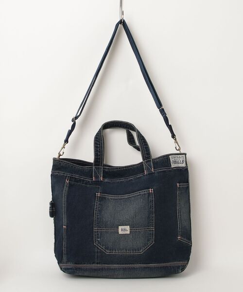 RRL（ダブル アール エル）の「インディゴ キャンバス トート（トートバッグ・メンズ・ネイビー系1・ONE）」の6枚目の写真