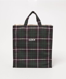 <beej>タータンチェック ボックス トートバッグ