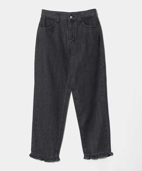 BEAUTY&YOUTH UNITED ARROWS(ビューティーアンドユースユナイテッドアローズ)の「フリル テーパード デニムパンツ(デニムパンツ・レディース・ネイビー/ブラック・M/S)」の1枚目の写真