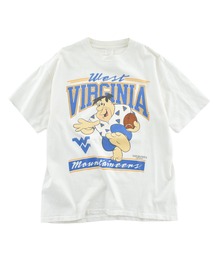 【USED】90’s The Flintstones “WEST VIRGINIA” カレッジ アメフト Tシャツ USA製