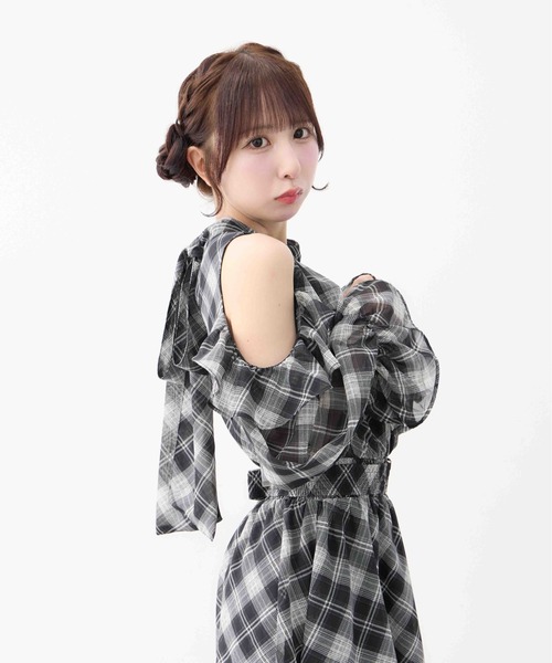 INGNI（イング）の「ベルト付肩あきフリルミニワンピース（ワンピース・レディース・ブラック系/ブラック/ブラウン系その他2・M）」の9枚目の写真