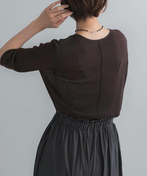 URBAN RESEARCH ROSSO WOMEN（アーバンリサーチ　ロッソ）の「ELENDEEK　2WAY SHEER KNIT（ニット/セーター・レディース・ブラウン/チャコールグレー/ブルー・FREE）」の7枚目の写真