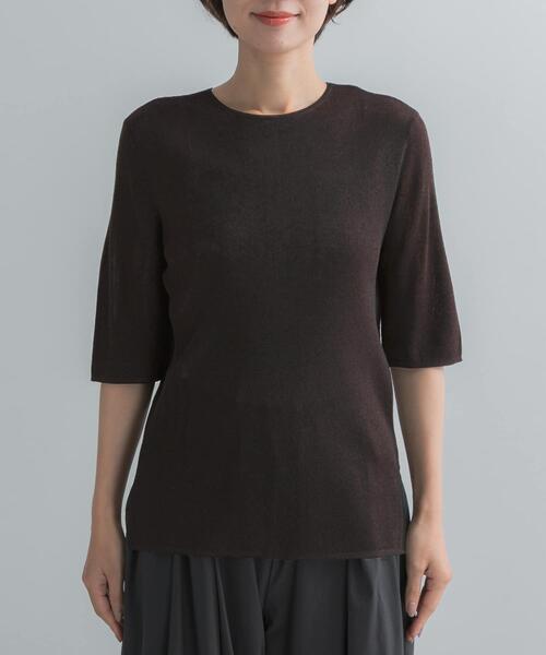 URBAN RESEARCH ROSSO WOMEN（アーバンリサーチ　ロッソ）の「ELENDEEK　2WAY SHEER KNIT（ニット/セーター・レディース・ブラウン/チャコールグレー/ブルー・FREE）」の9枚目の写真