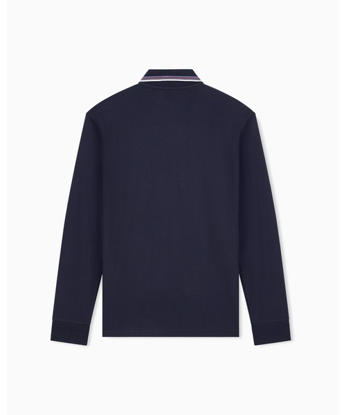 ARMANI EXCHANGE(アルマーニエクスチェンジ)の「【A|X アルマーニ エクスチェンジ】AXロゴ ラインリブ レギュラーフィット 長袖ポロシャツ/REGULAR(ポロシャツ・メンズ・グレイッシュベージュ/ダークネイビー・X-SMALL/X-LARGE/SMALL/MEDIUM/LARGE)」の3枚目の写真